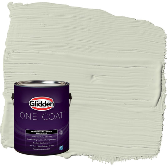Glidden One Coat White Sage / Green Satin Exterior Paint with Primer, 1 Gallon