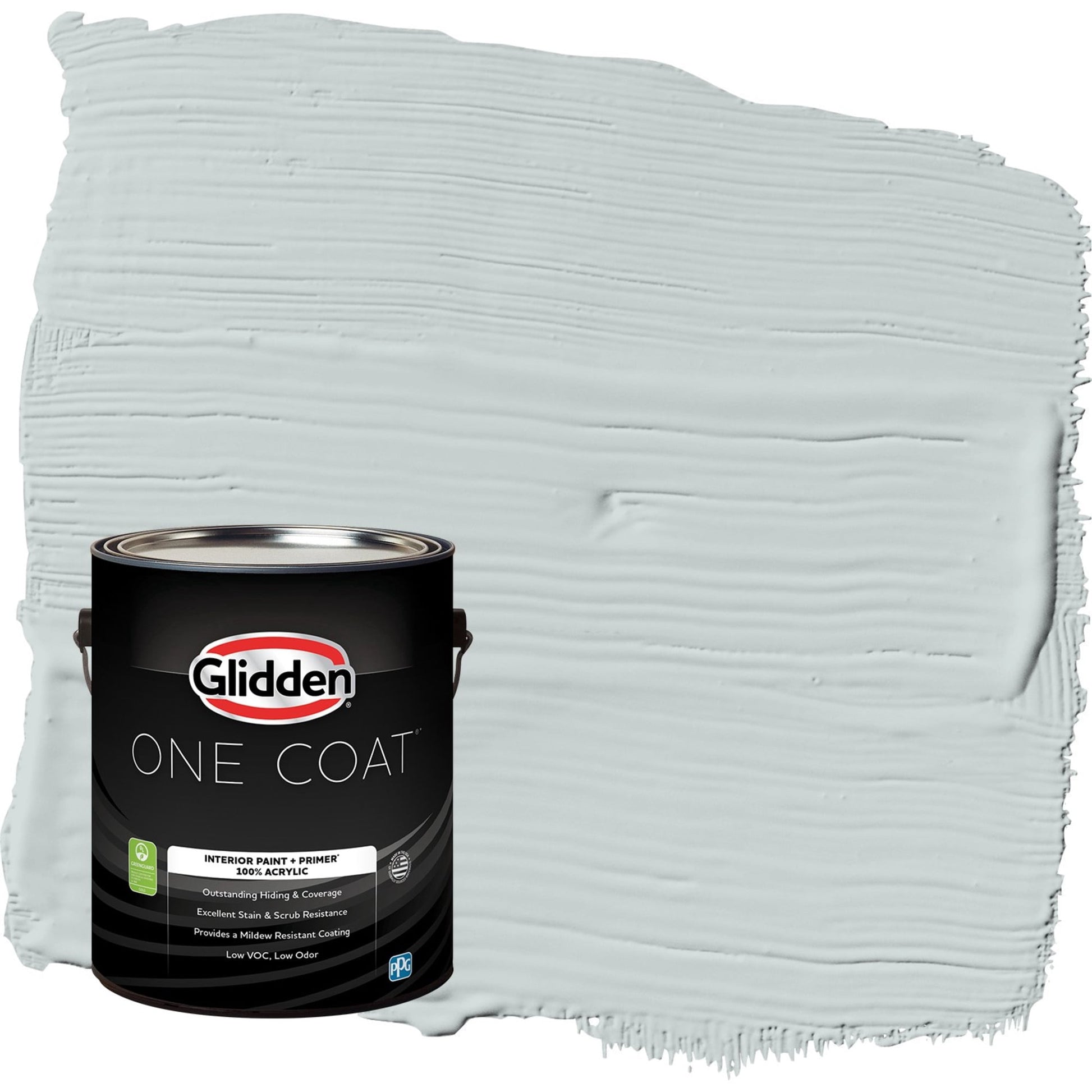 Glidden One Coat Winter Chill / Gray Eggshell Interior Paint with Primer, 1 Gallon