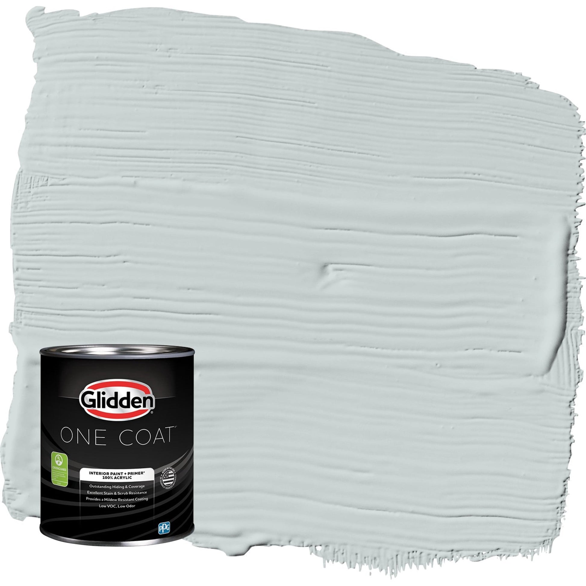 Glidden One Coat Winter Chill / Gray Eggshell Interior Paint with Primer, 1 Quart