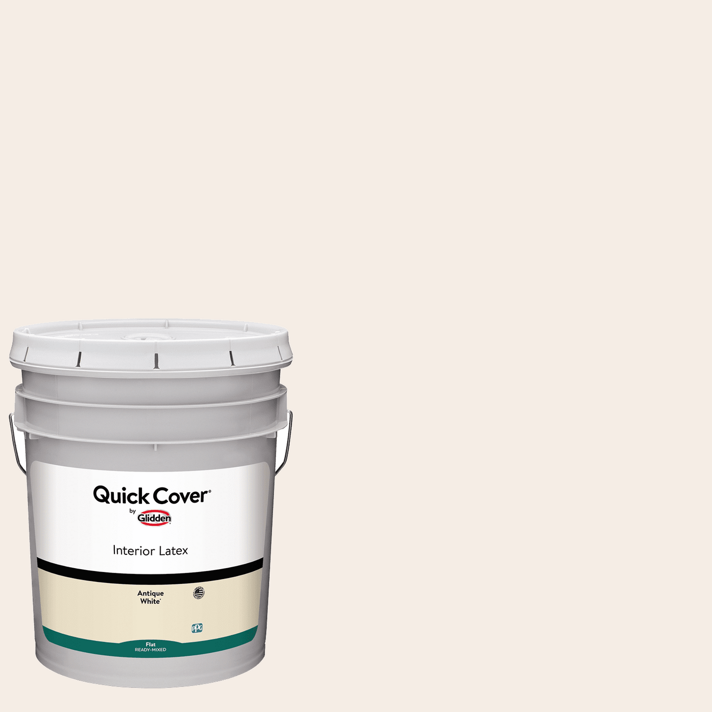 Glidden Quick Cover Interior Latex Paint Flat, Antique White, 5 Gallon