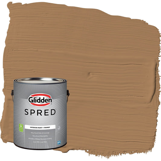 Glidden Spred Cinnamon Crunch / Brown, Eggshell Interior Paint with Primer, 1 Gallon