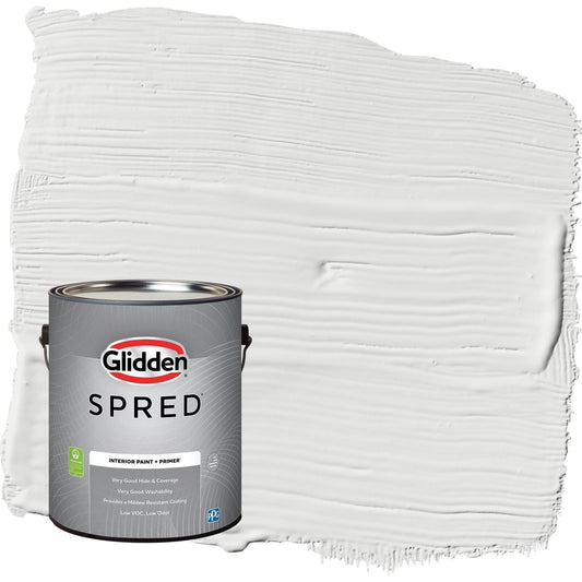Glidden Spred Aria / White Flat Interior Paint with Primer, 1 Gallon
