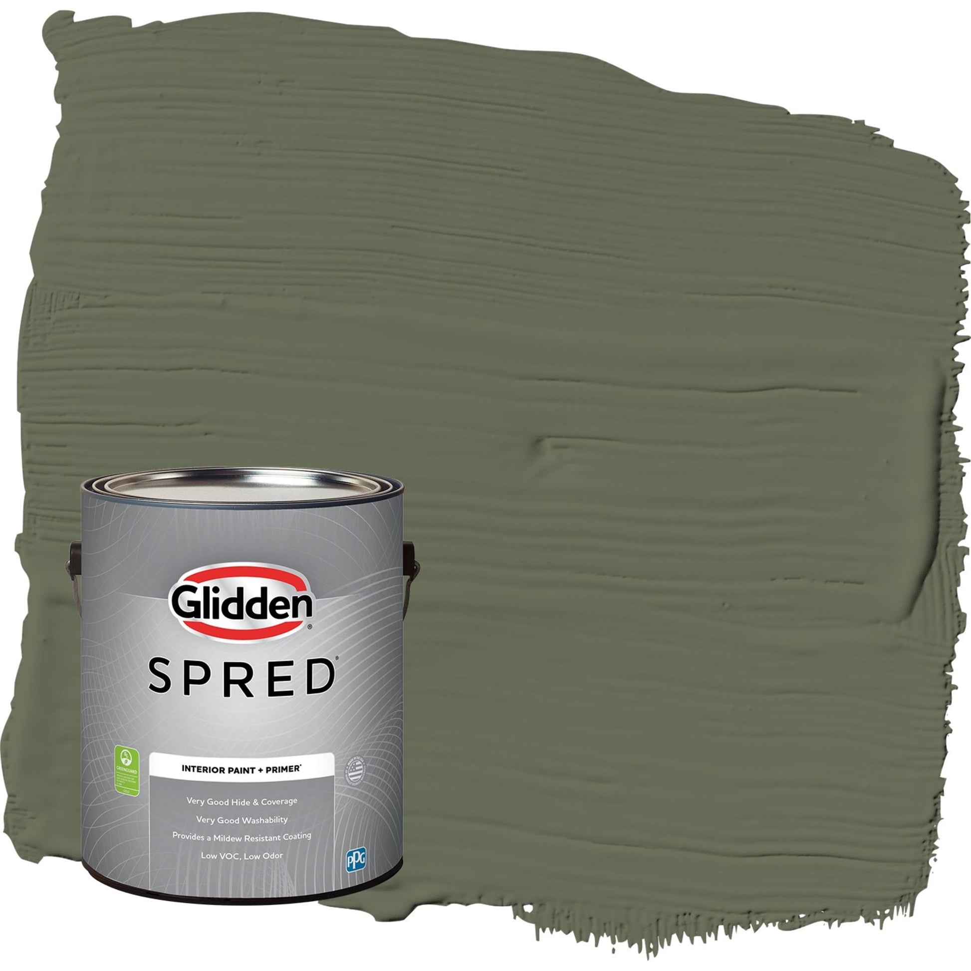Glidden Spred All About Olive / Green, Eggshell Interior Paint with Primer, 1 Gallon
