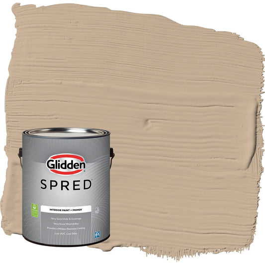 Glidden Spred Persuasion / Beige, Flat Interior Paint with Primer, 1 Gallon