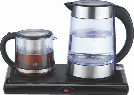 Golda Inc. - Glass Tea Maker Electric Kettle Tray Set-Kettles Coffee Makers Bar