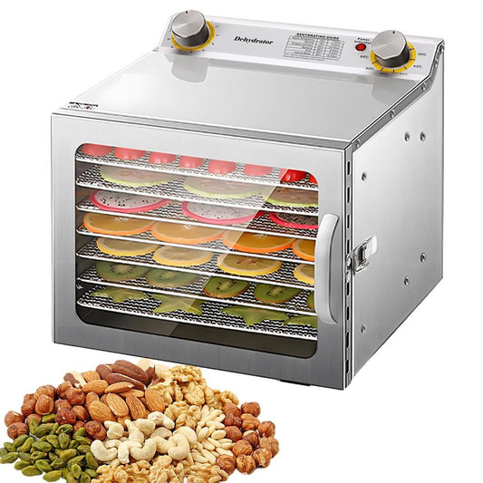 Gonipol Dehydrator Machine Large Capacity 8 Tray Food Dehydrated Machine Jerky Dryer Temperature Control Energy Saving Electric Food Preserver Dehydrator for Nuts Beef Yogurt qualified