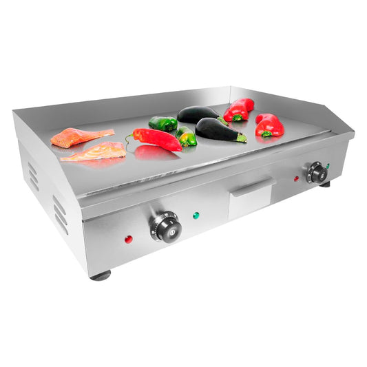 GorillaRock Flat Top Griddle | Teppanyaki Grill with Double Thermostat | No plug | Manual Control | 29.00" x 18.00" | 110V