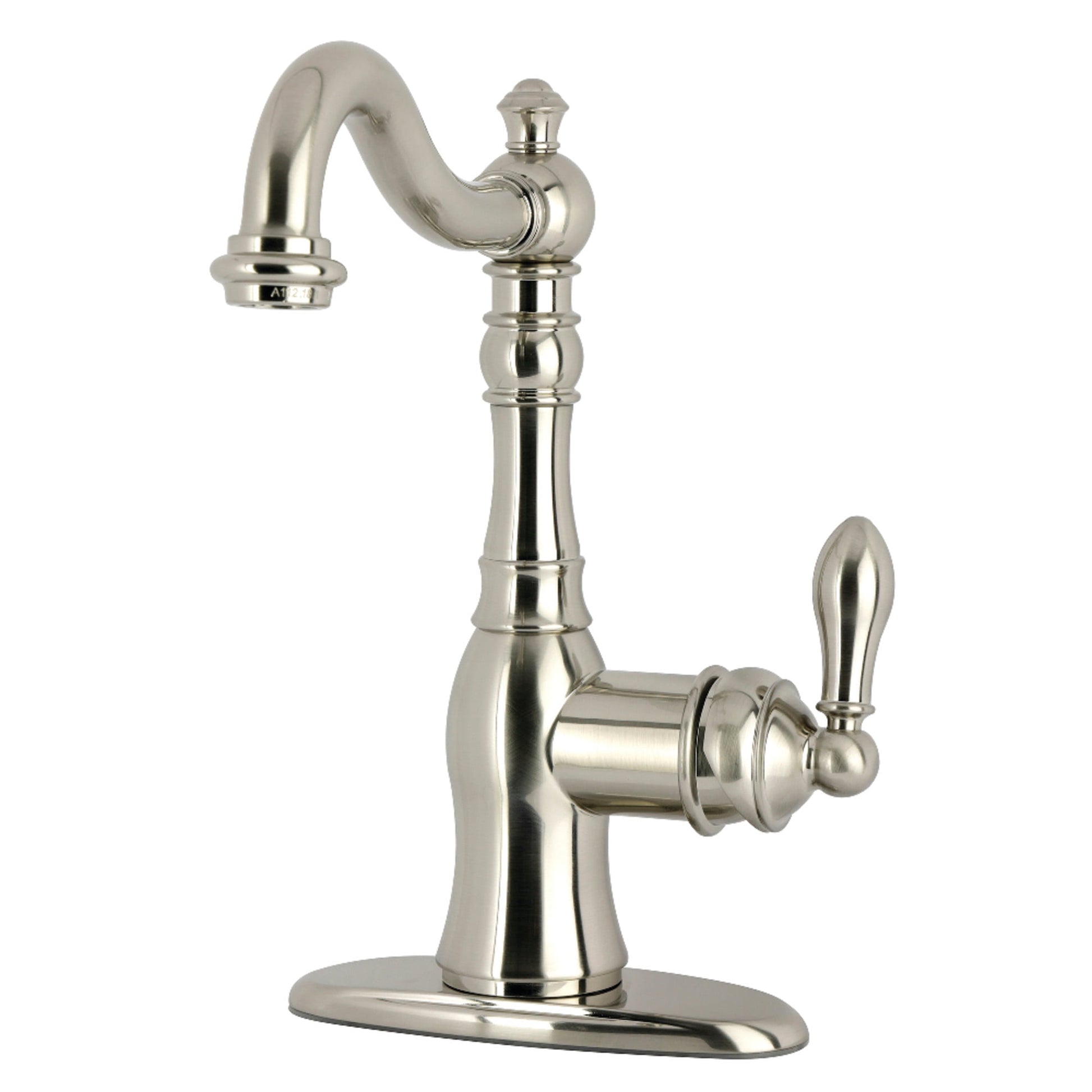 Kingston Brass GSY7738ACL American Classic One-Handle 3-Hole Deck Mount Bar Faucet in Brushed Nickel