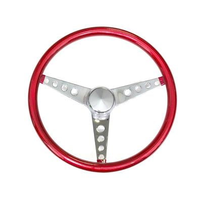 Grant 8465, Steering Wheel Mtl Flake Red/Spoke Chrm 15 Performance Racing