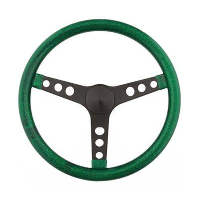 Grant 8472, Steering Wheel Mtl Flake Green/Spoke Blk 15 Performance Racing
