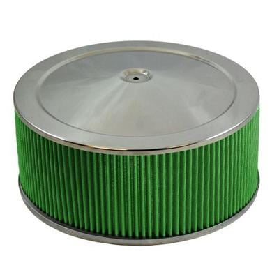 Green Filter 2196, Air Cleaner Assembly 14 X 6 Flat Base Performance Racing