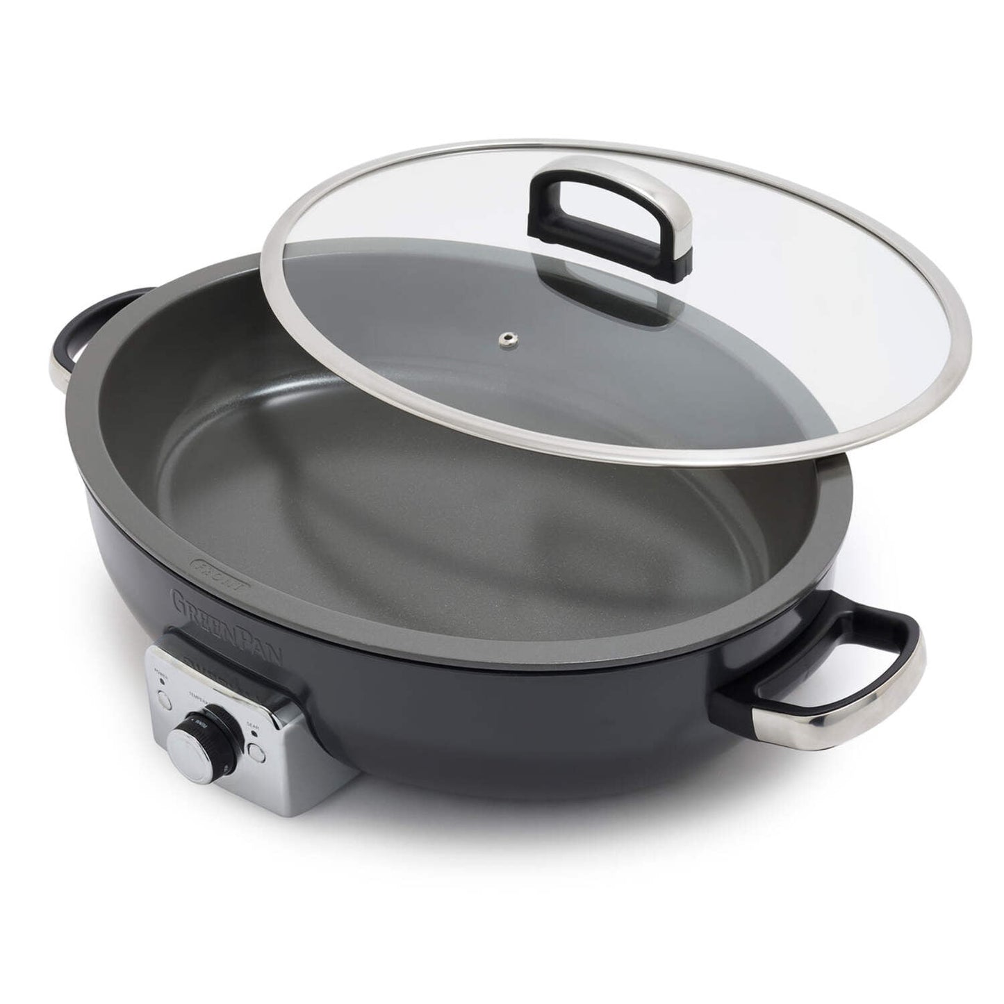 GreenPan Elite 5.5QT Electric Oval Skillet, PFAS-Free Ceramic Nonstick, Graphite