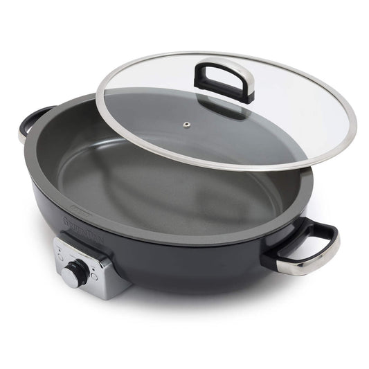 GreenPan Elite 5.5QT Electric Oval Skillet, PFAS-Free Ceramic Nonstick, Graphite