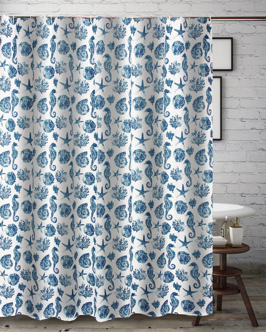 Greenland Home Pebble Beach Coastal Bath and Shower Curtain