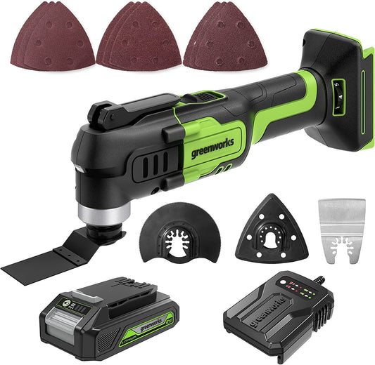 Greenworks 3513202, 24V, Cordless Oscillating Power Tool, 2Ah,18000 OPM