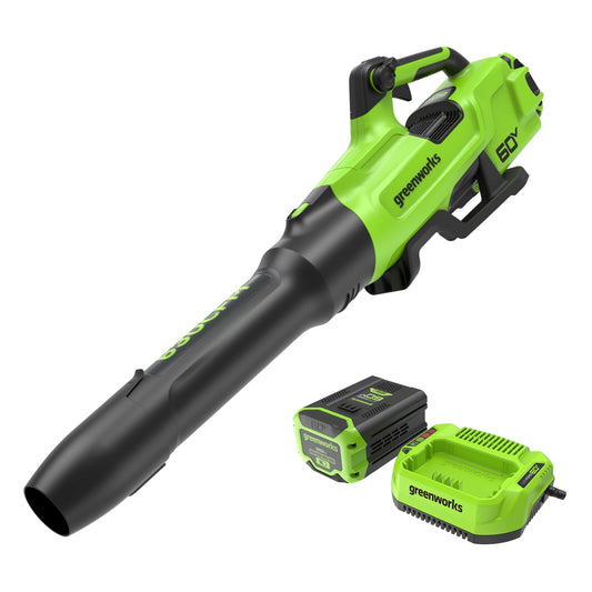 Greenworks 60V 630 CFM 170 MPH Leaf Blower with 2.5 Ah Battery & 3 Amp Charger 2429902