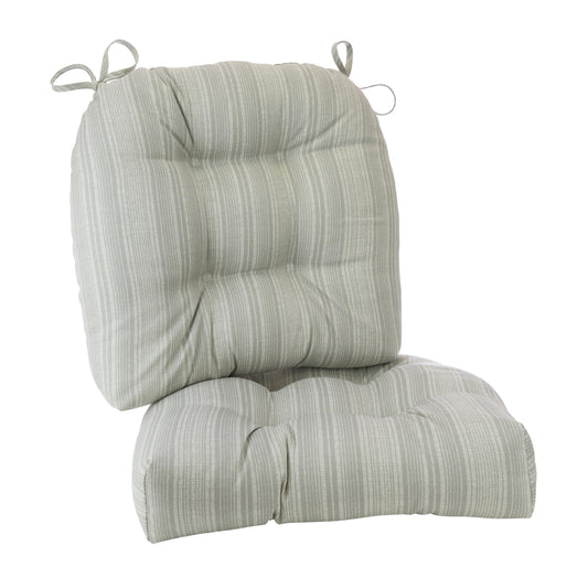 Gripper Non Slip 15" x 16" Boardwalk Stripe Chair Cushion, Set of 2