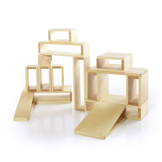 Guidecraft Guidecraft Jr. Hollow Blocks - Set of 16: STEM Learning & Educational Game for Children; Wooden Building Toy