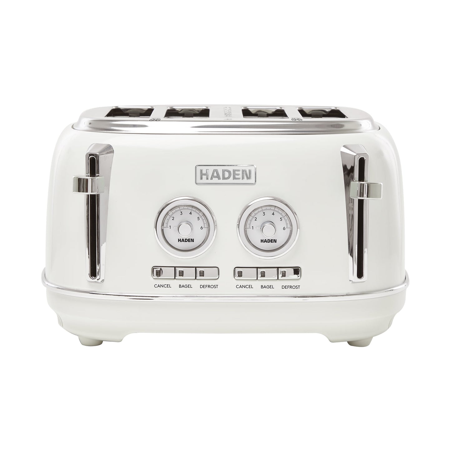 HADEN Dorset 4-Slice Wide Slot, Toaster with Removable Crumb Tray, Browning Control and Cancel, Defrost and Bagel Settings