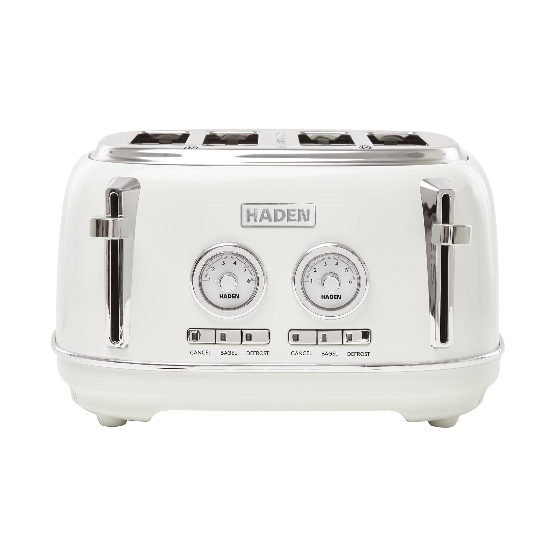 HADEN Dorset 4-Slice Wide Slot, Toaster with Removable Crumb Tray, Browning Control and Cancel, Defrost and Bagel Settings