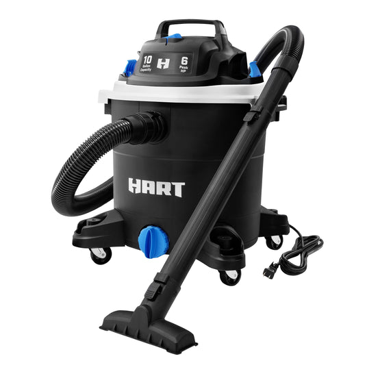 HART 10 Gallon 6 Peak HP Poly Wet/Dry Vacuum, VOC1012PF 3703