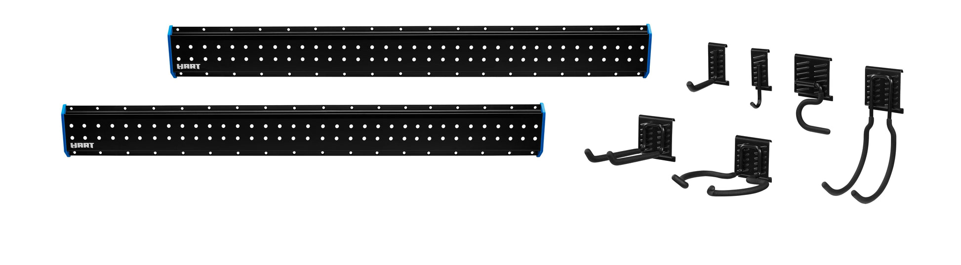 HART 12-Piece Garage Storage Rail Starter Kit, Compatible with HART Storage and Standard Peg Hooks, New Condition