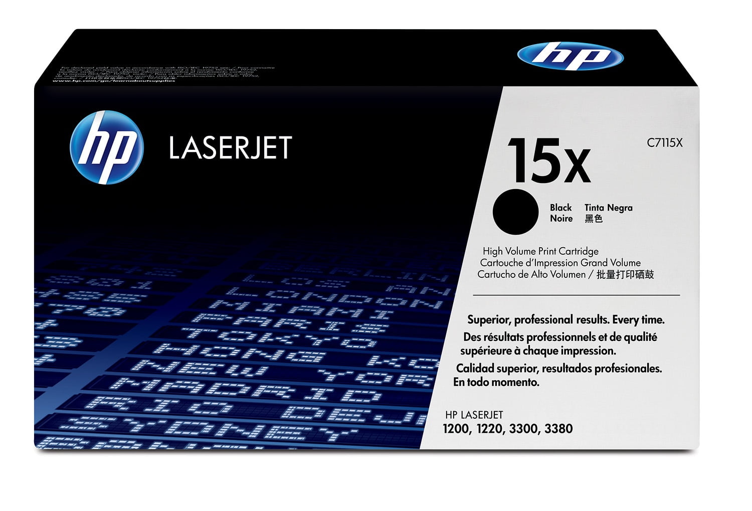 HP 15X High Yield Black Original LaserJet Toner Cartridge, ~3,500 pages, C7115X