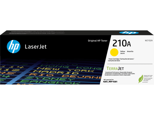 HP 210A Ylw LaserJet Toner Cartridge, ~1,800 pages, W2102A