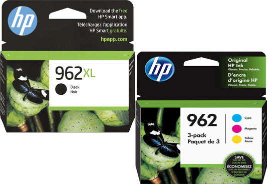 HP 962XL High Yield Black and HP 962 Cyan, Magenta, Yellow Original Ink Cartridges Pack of 4 3JB34AN