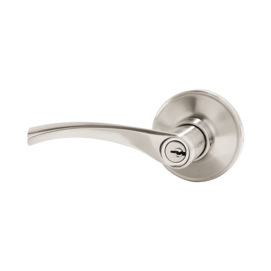 Hyper Tough Keyed Entry Door Lever in Satin Nickel