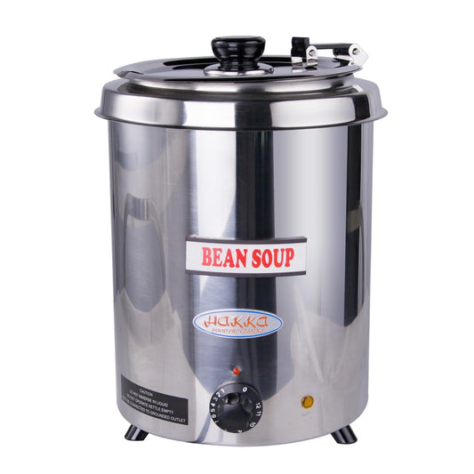 Hakka Brothers 6 Qt Commercial Electric Soup Warmer & Food Kettle – Countertop Stainless Steel Pot with Hinged Lid for Restaurants, Hotel, Family