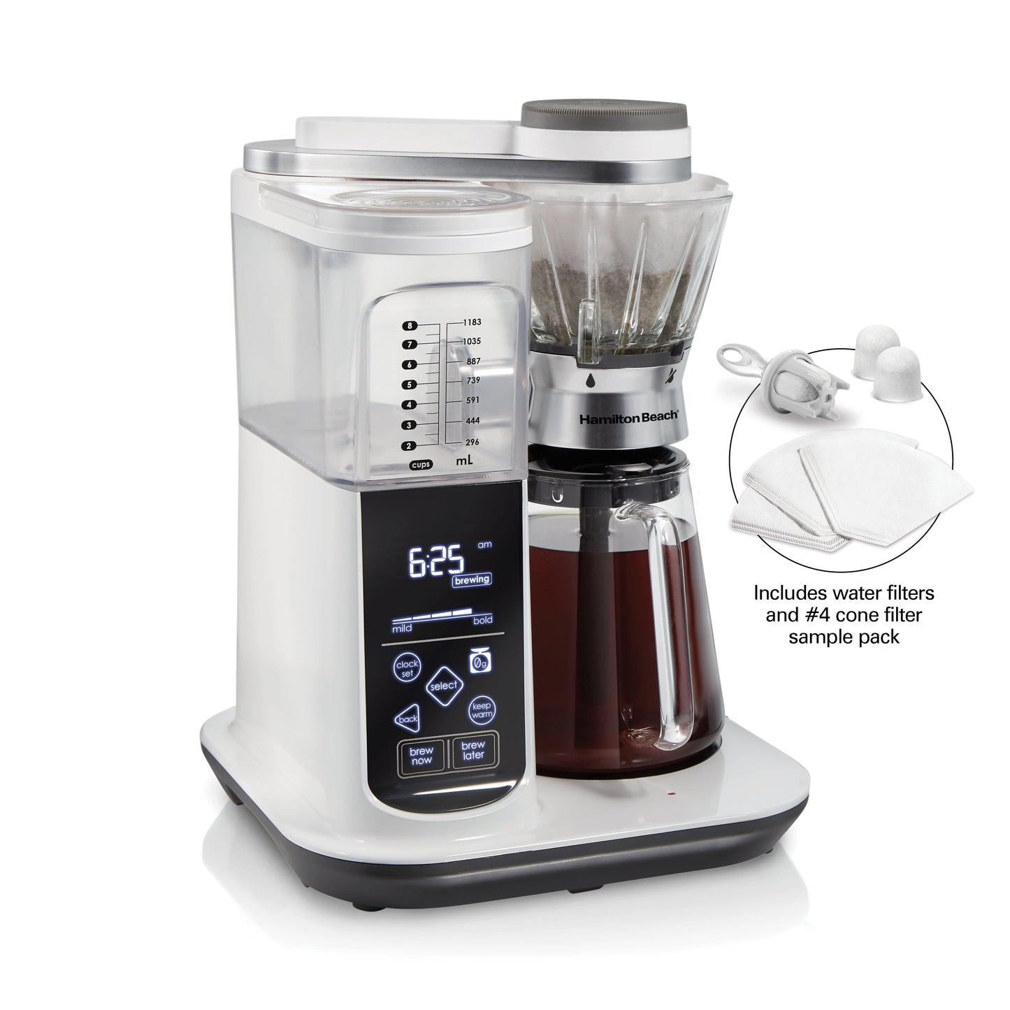 Hamilton Beach 8 Cup Convenient Craft Automatic or Manual Pour Over Coffee Brewer