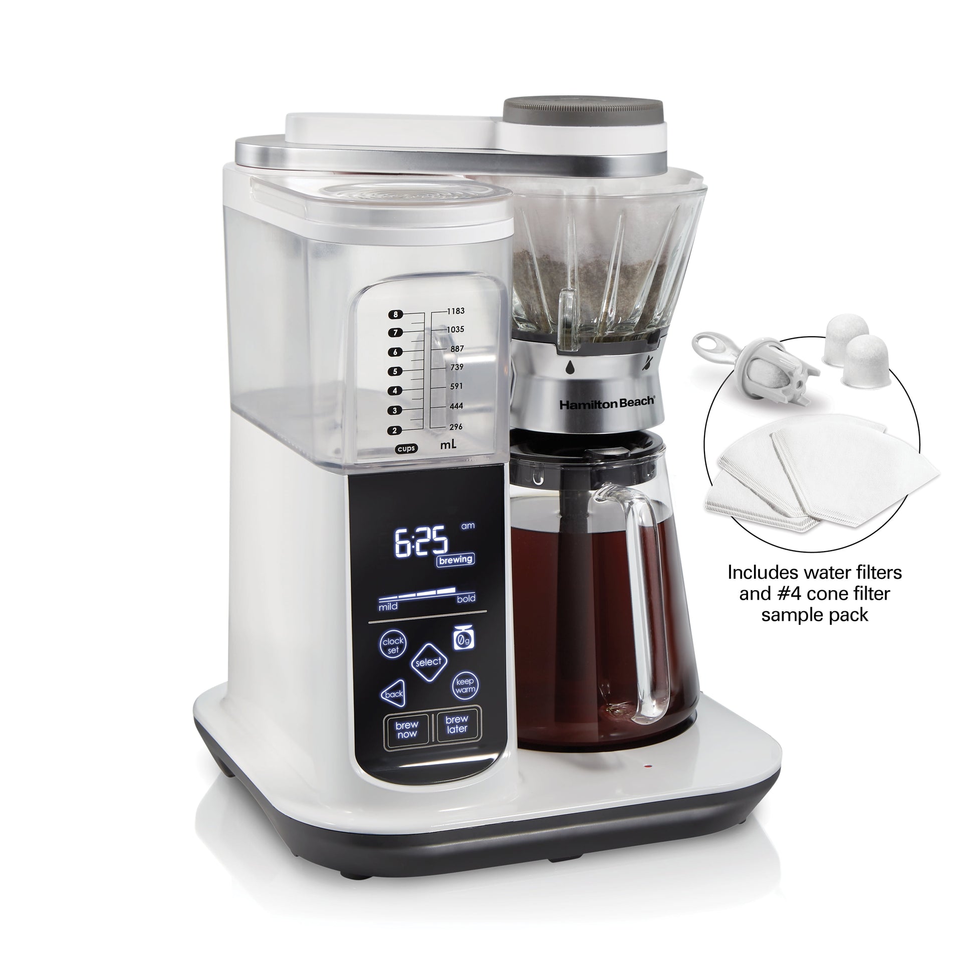 Hamilton Beach 8 Cup Convenient Craft Automatic or Manual Pour Over Coffee Brewer