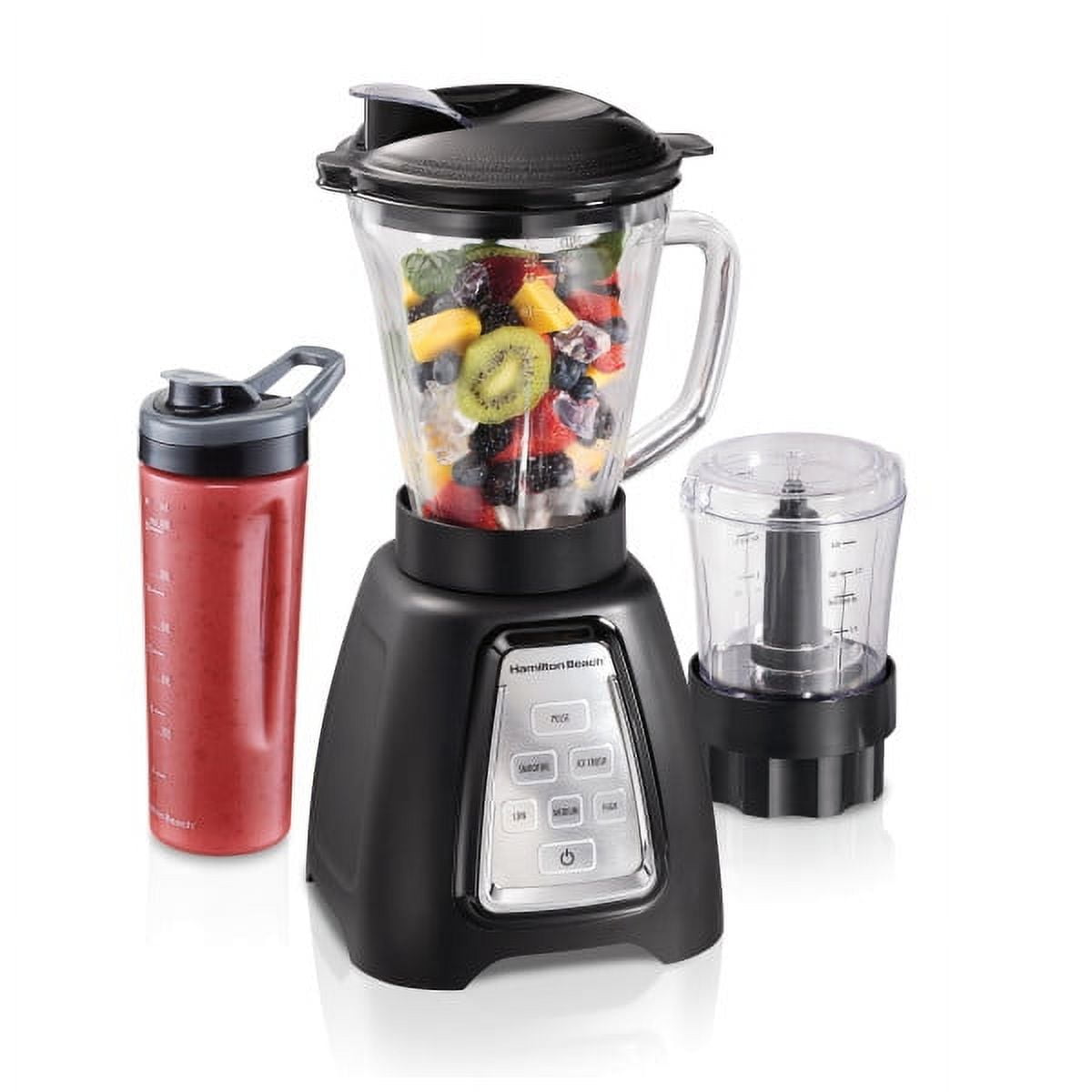 Hamilton Beach MultiBlend System with Glass Jar, Food Chopper Attachment and Travel Jar, 950 Watt Peak-Power Motor, 58242
