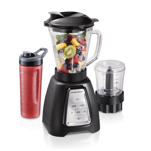 Hamilton Beach MultiBlend System with Glass Jar, Food Chopper Attachment and Travel Jar, 950 Watt Peak-Power Motor, 58242