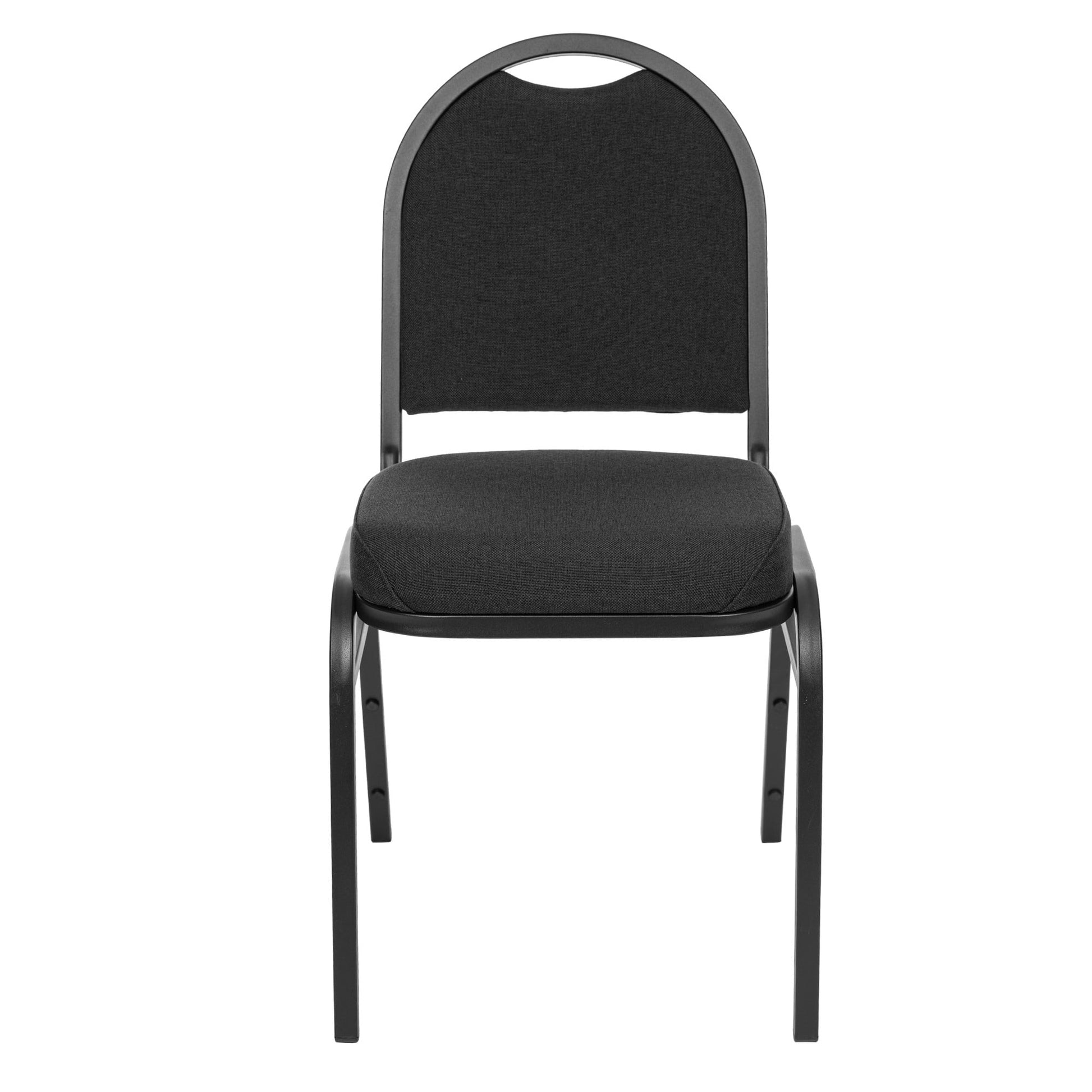 Hampden Furnishings Celia Collection Fabric Banquet Chair, Black, Pack of 2