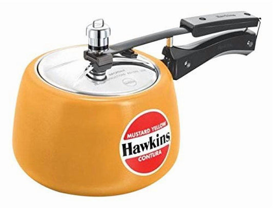 Hawkins CMY50 Ceramic Coated Contura Pressure Cooker, 5.3 Qt, Mustard Yellow