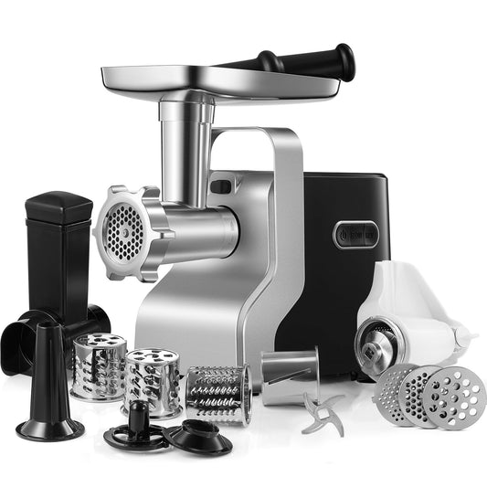Heavy Duty Electric Meat Grinder, 3000W Max, 5 in 1 Sausage Stuffer, 3 Stainless Steel Grinding Plates, 5 Pounds/Min