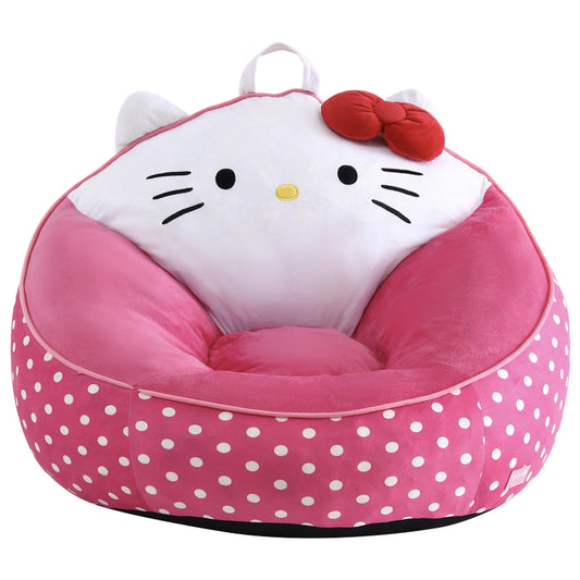 Hello Kitty Silla Puff Rosa para NiÃ±os de Espuma Comprimida, 27" x 24"