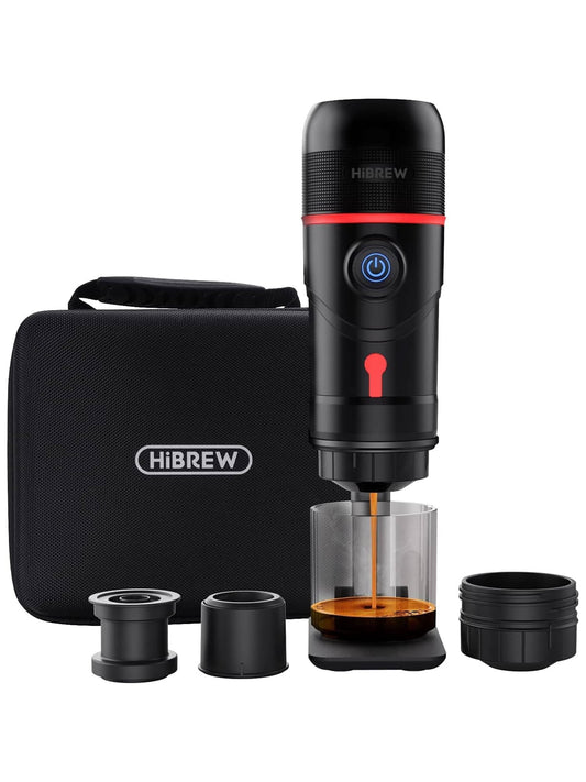 HiBREW Portable 20-Bar, 1-Cup Black Travel Espresso Machine