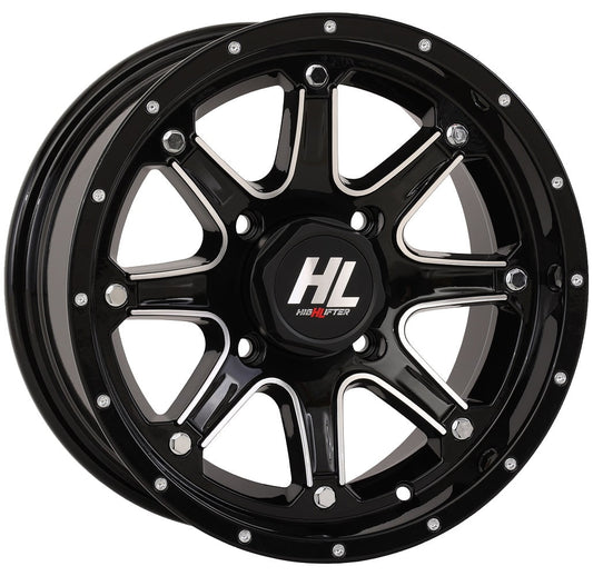 High Lifter by STI HL4 14x7 ATV/UTV Wheel - Gloss Black/Machined (4/156) - 4+3