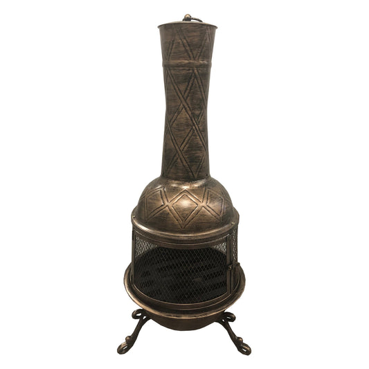 High Quality Luxury Solid Steel Chiminea 36 inches Outdoor Entertainment Bronze Finish