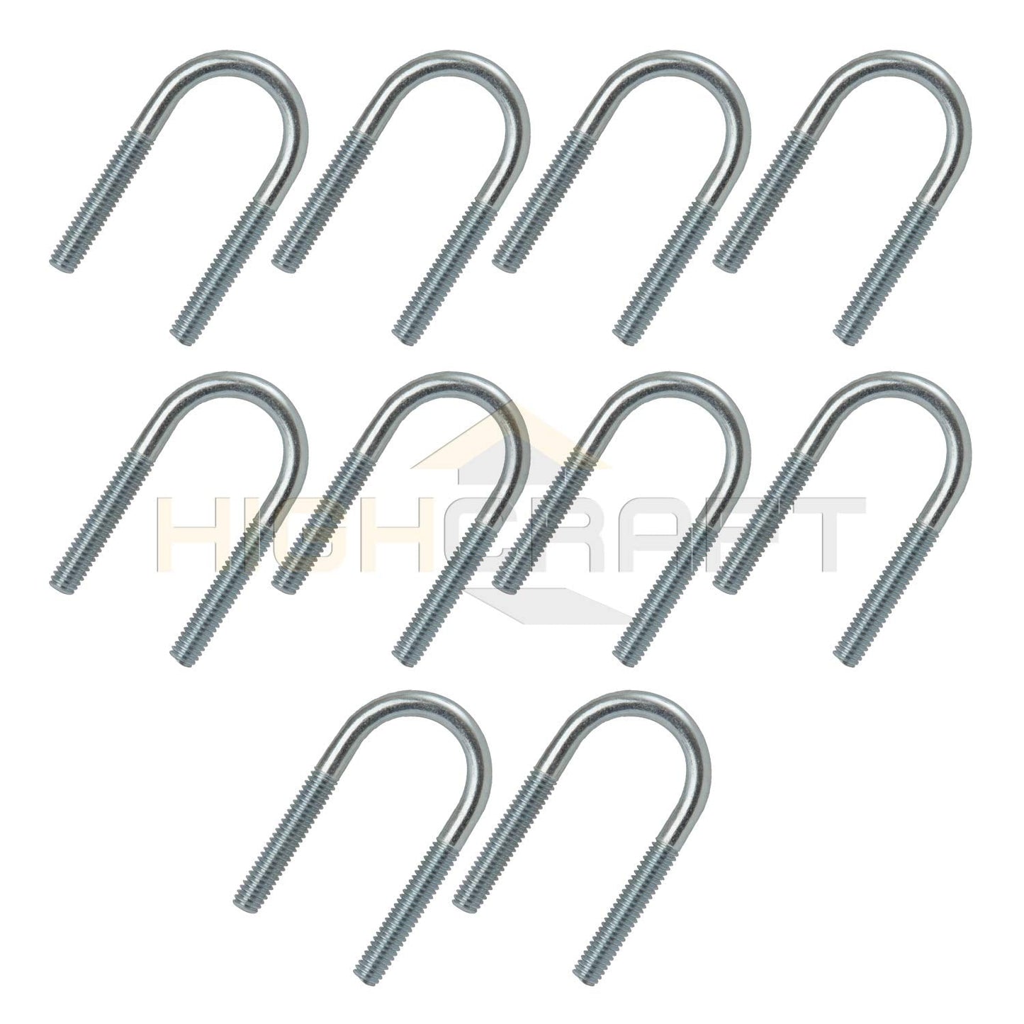 Highcraft 1 in. Standard Galvanized Steel U-Bolt Pipe Clamp with Hex Nuts (10-Pack)