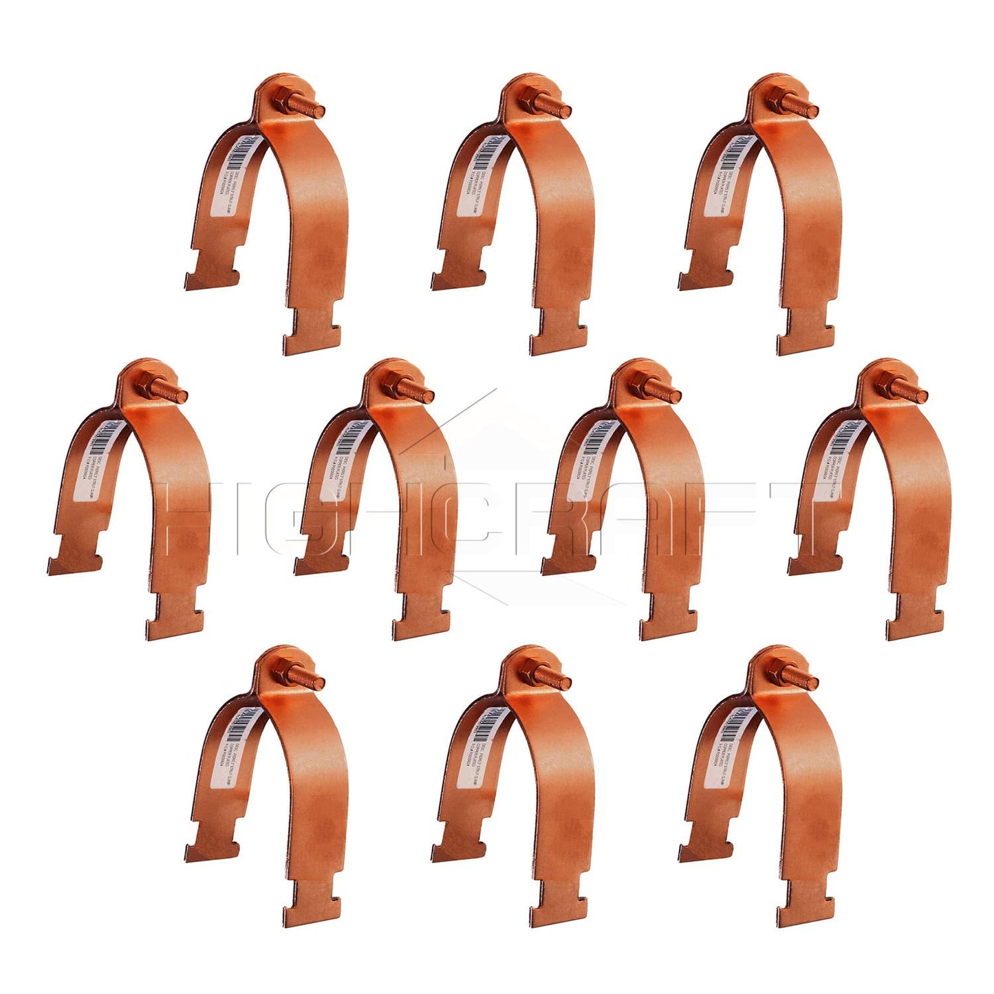 Highcraft 2 in. Copper Epoxy Coated Steel Strut Clamp (10-Pack)