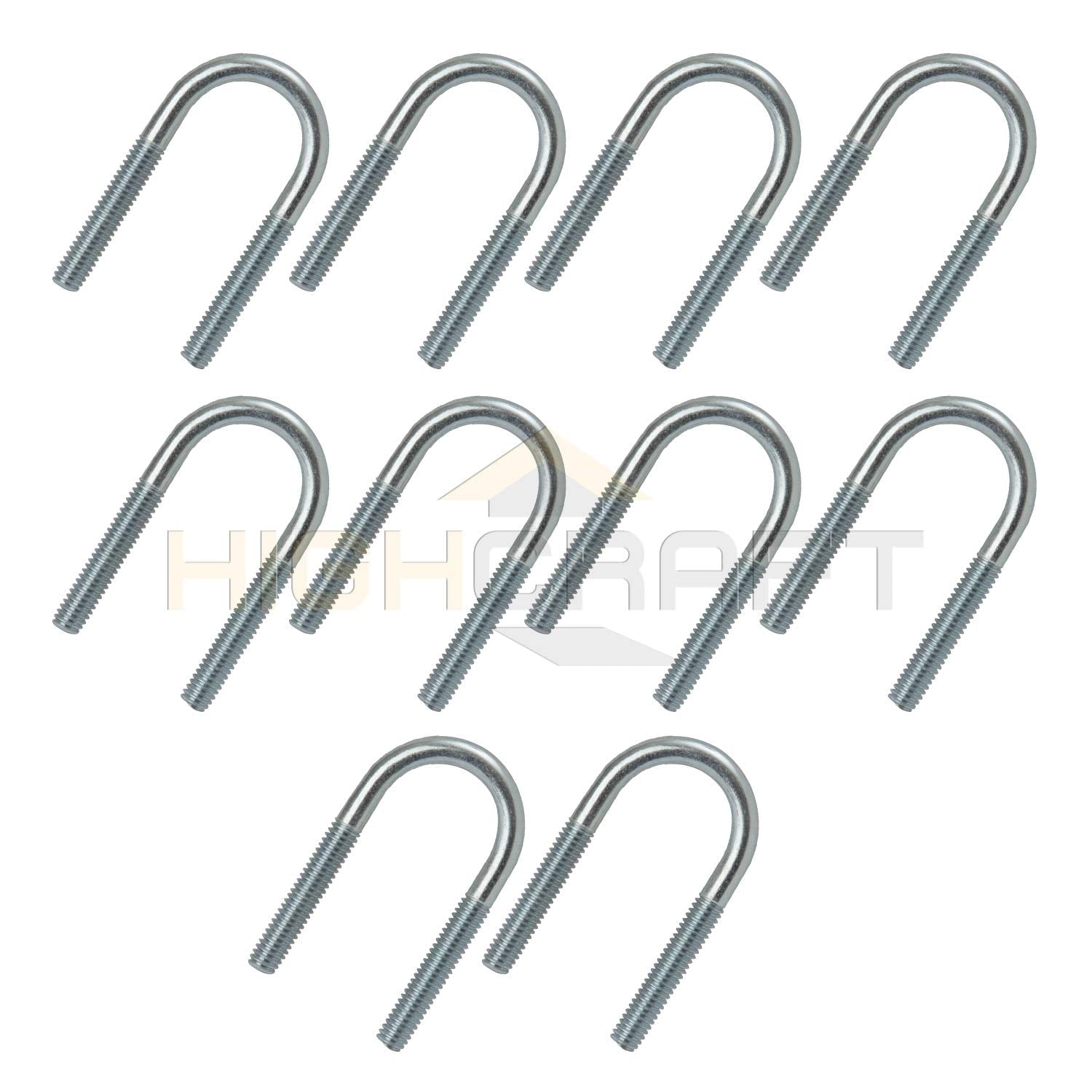 Highcraft 3/4 in. Standard Galvanized Steel U-Bolt Pipe Clamp with Hex Nuts (10-Pack)