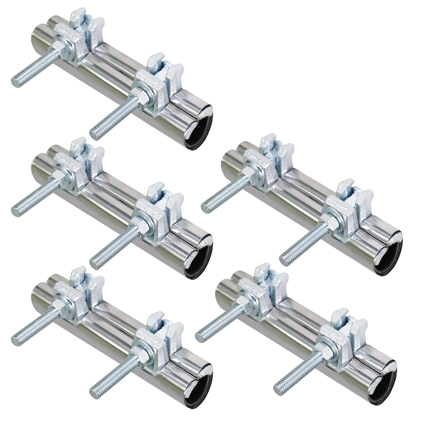 Highcraft Pipe Repair Clamp 1-1/4" One Bolt, 6" Long Stainless Steel (5 Pack)