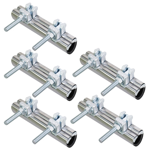 Highcraft Pipe Repair Clamp 3/8" One Bolt, 6" Long Stainless Steel (5 Pack)