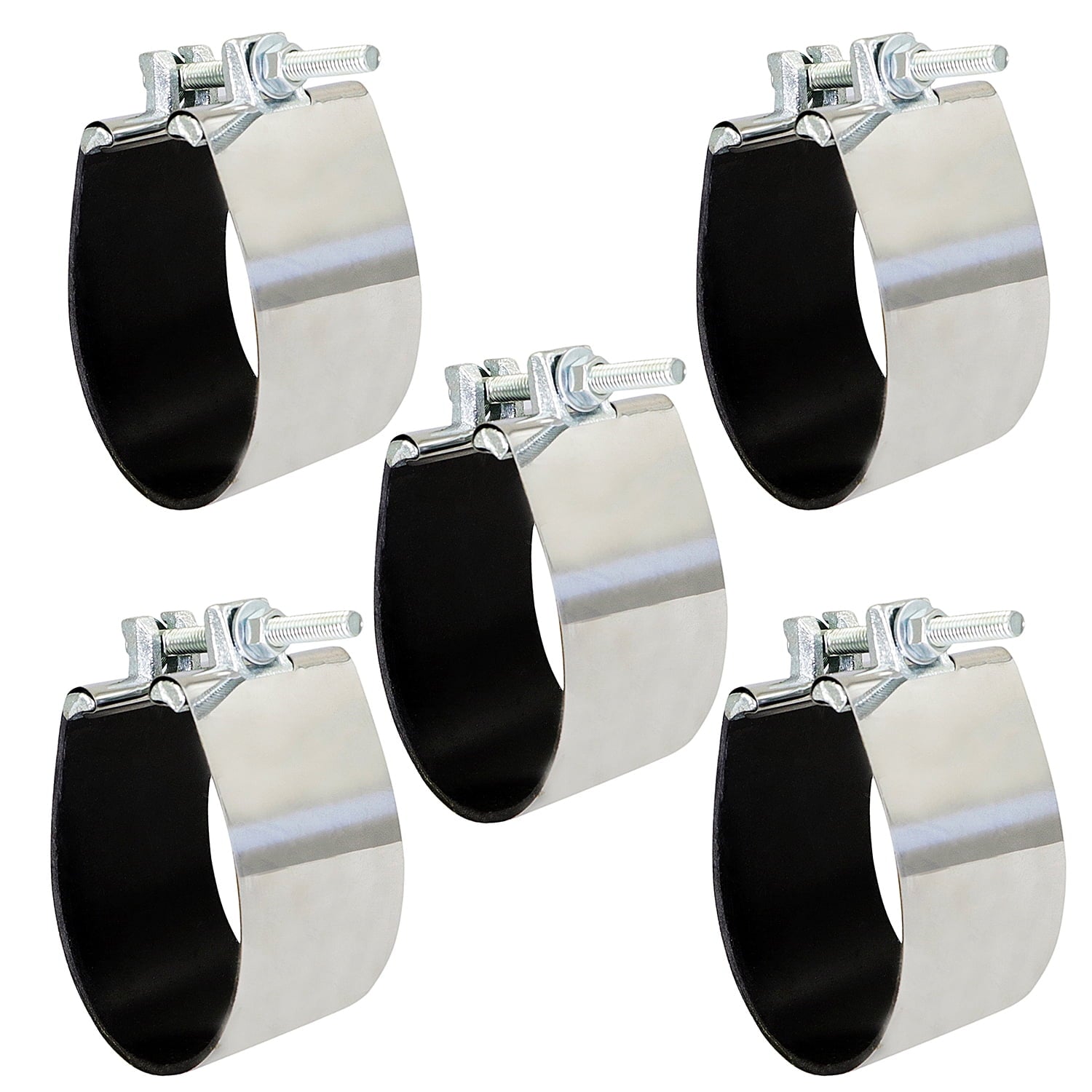 Highcraft Pipe Repair Clamp 3" One Bolt, 3" Long Stainless Steel (5 Pack)