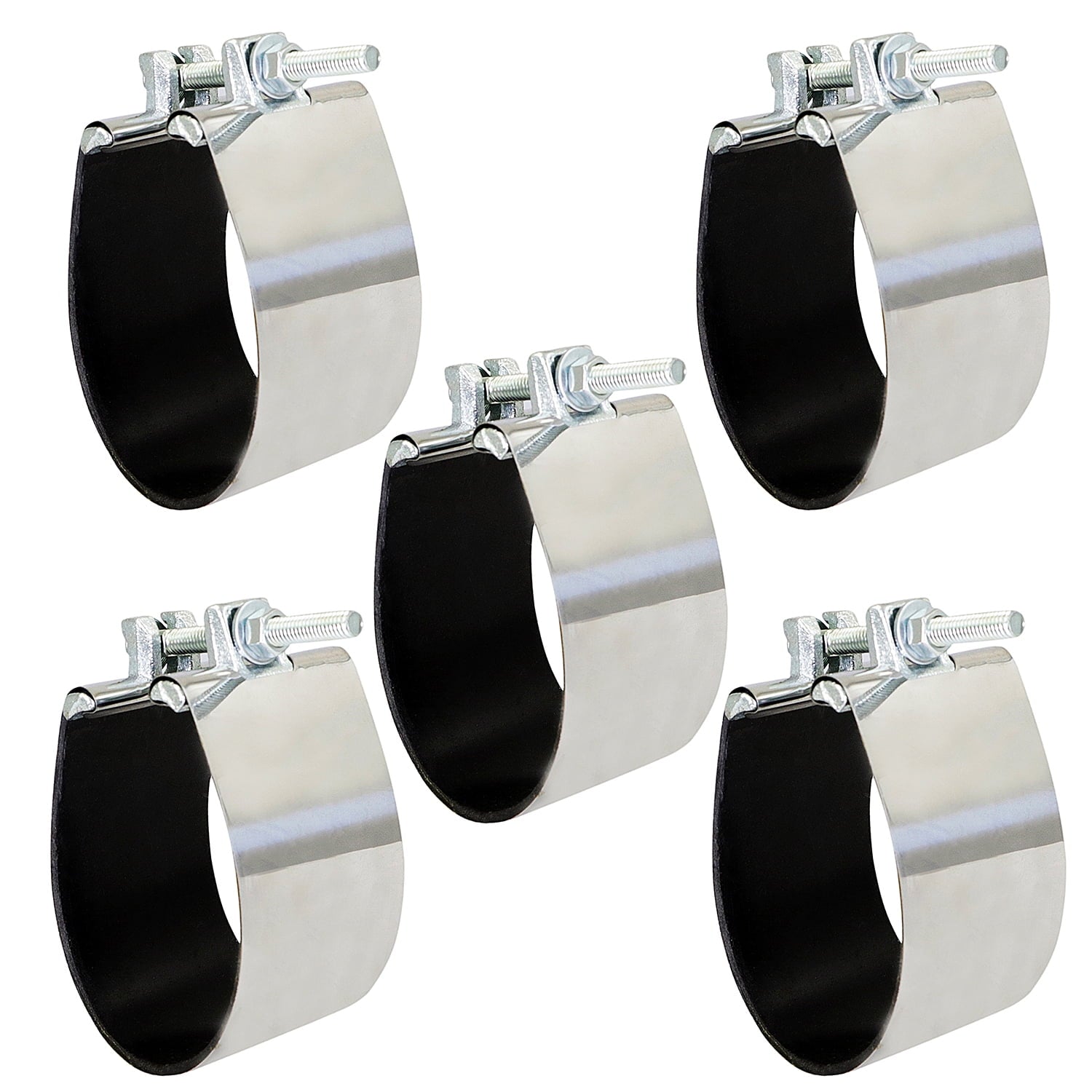 Highcraft Pipe Repair Clamp 6" One Bolt, 3" Long Stainless Steel (5 Pack)