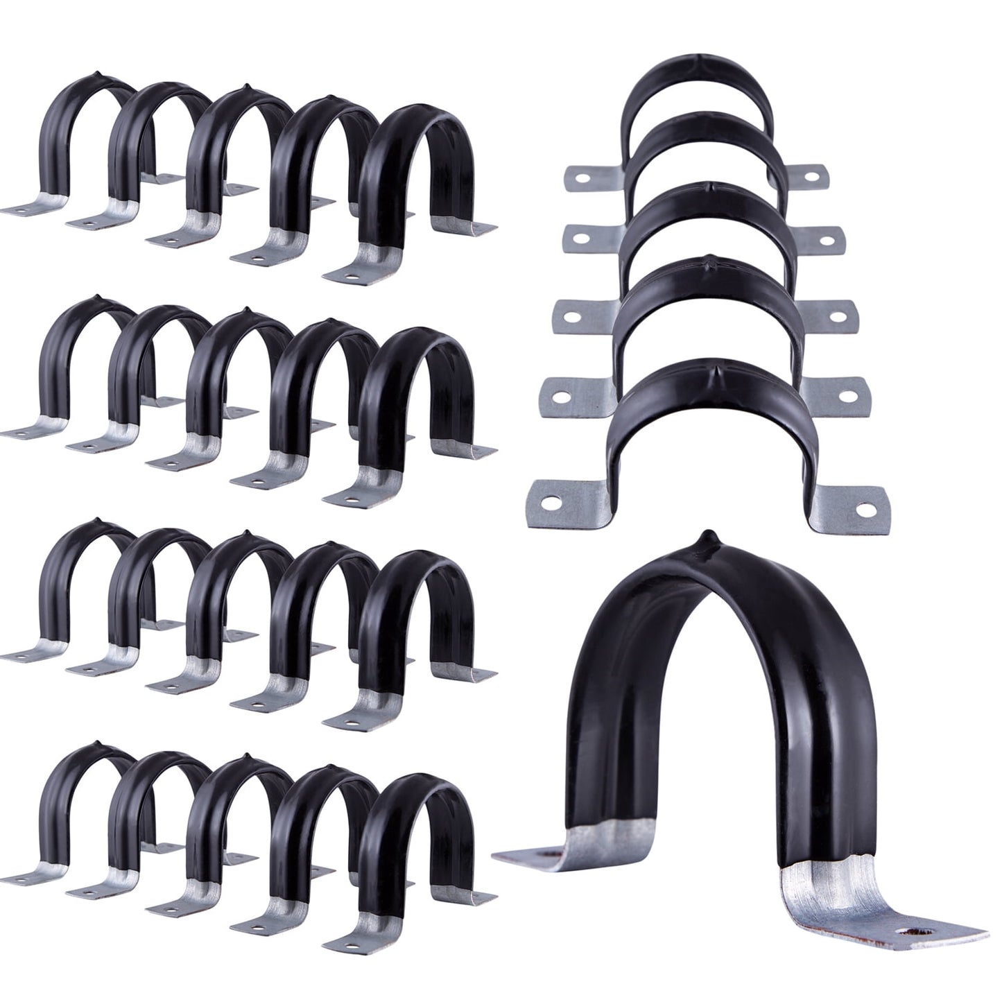 Highcraft Pipe Strap U Bracket, 2-1/2" w/ Plastic Coated Galvanized- 25 Pk